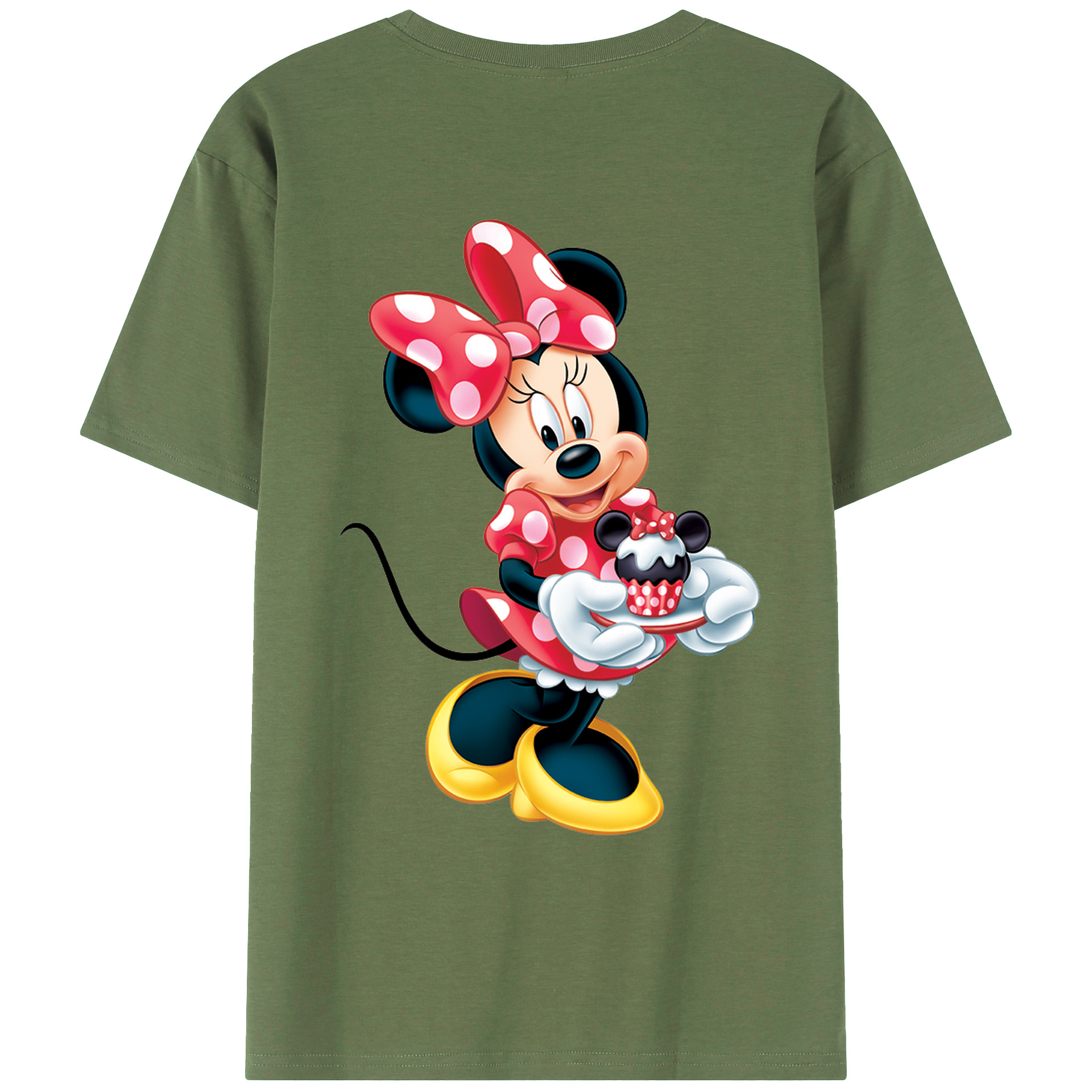 ミッキーマウス Mickey Mouse 綿100％ メンズ半袖Tシャツ（バックプリント） 通気性